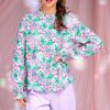 NOELLA Noella Bluse - Miu - Lilac/Green Blurry Flower Bluser