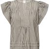 Gossia Gossia Bluse - Minka - Creme Black Stripes Bluser