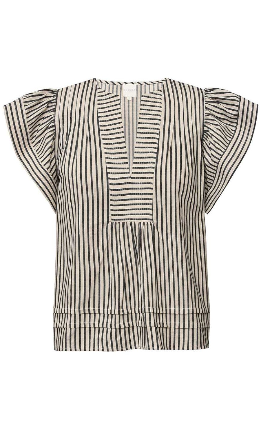 Gossia Gossia Bluse - Minka - Creme Black Stripes Bluser