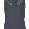 TIM u0026 SIMONSEN Tim & Simonsen Top - Belen V-Lace - Antracite T-Shirts & Toppe