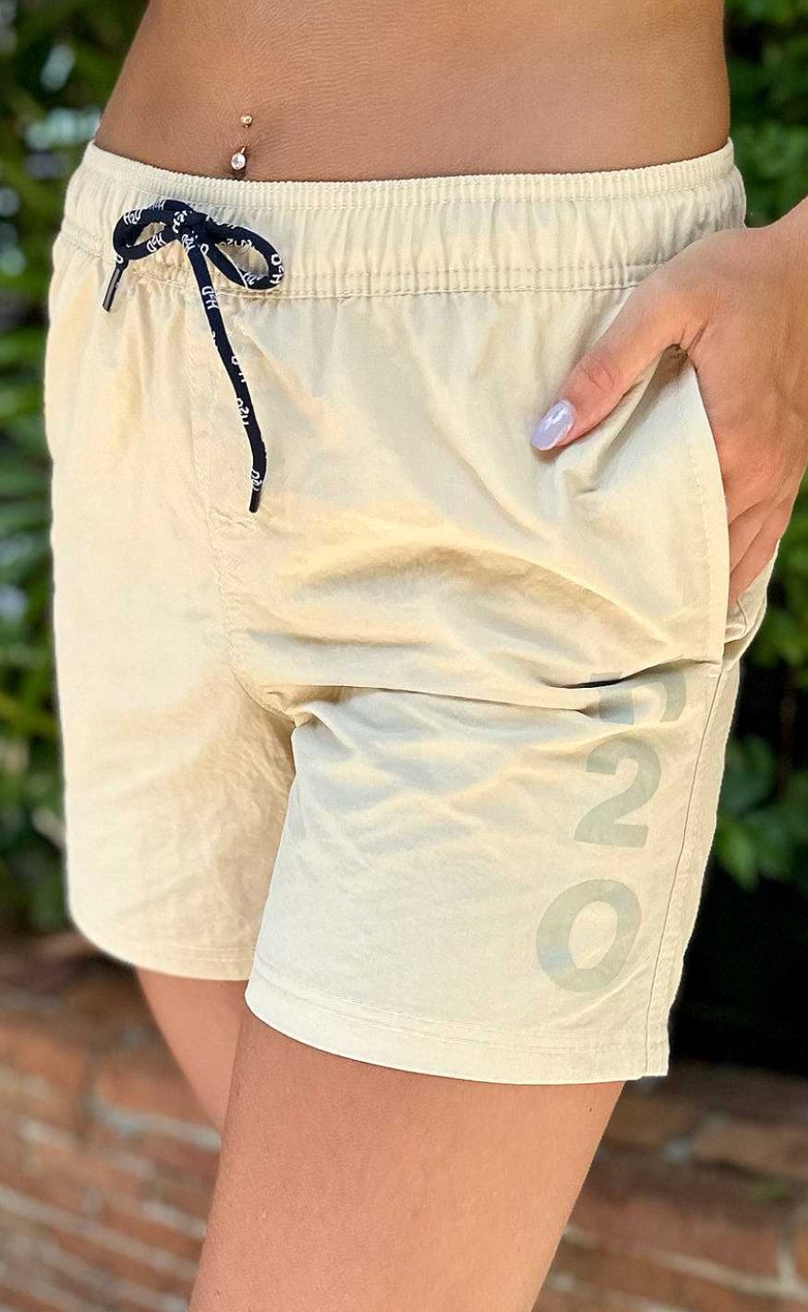 H2O H2O Shorts - Leisure Logo - Beige Shorts