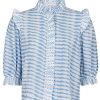 NEO NOIR Neo Noir Bluse - Chacha Graphic - Light Blue Bluser