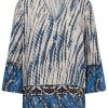 FreeQuent Freequent Bluse - Aby - Pumice Stone W. Ombre Blue Bluser