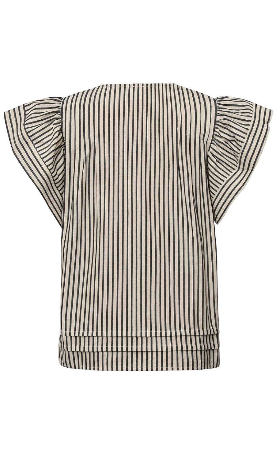 Gossia Gossia Bluse - Minka - Creme Black Stripes Bluser