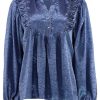 CONTINUE Continue Bluse - Silke Shinny - Sky Blue Bluser