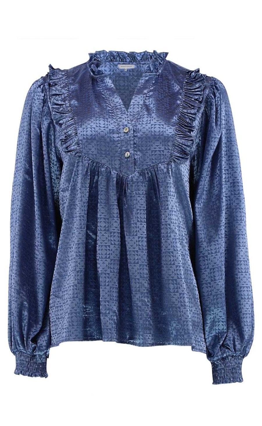 CONTINUE Continue Bluse - Silke Shinny - Sky Blue Bluser