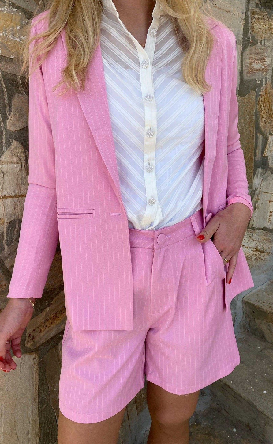 INA Copenhagen Ina Copenhagen Blazer - Mai - Pink Pinstripe Blazere & Indejakker