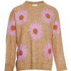 NOELLA Noella Sweater - Raya - Sand/Lavender Flower Striktrojer & Sweat