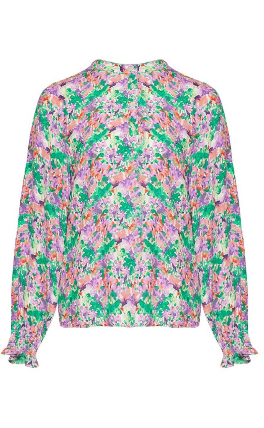 NOELLA Noella Bluse - Miu - Lilac/Green Blurry Flower Bluser