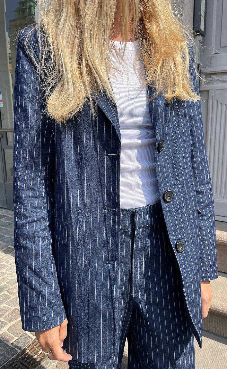 GLOBAL FUNK Global Funk Blazer - Mulian-G - Blue Stripe Blazere & Indejakker