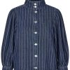 GLOBAL FUNK Global Funk Skjorte - Nanaya-G - Navy Pinstripe Skjorter