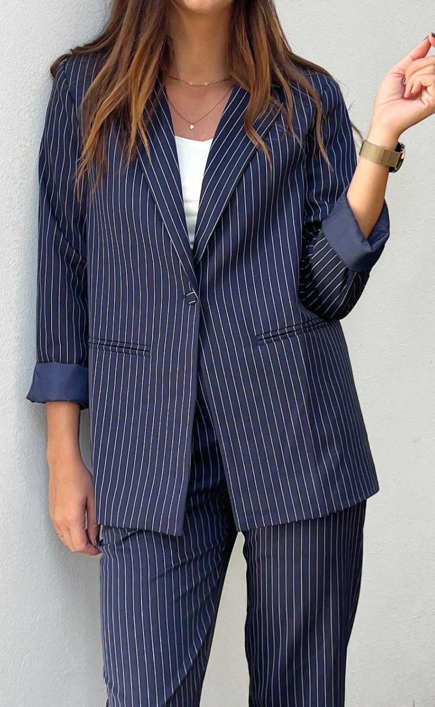 INA Copenhagen Ina Copenhagen Blazer - Zoey - Navy Pinstripe Blazere & Indejakker