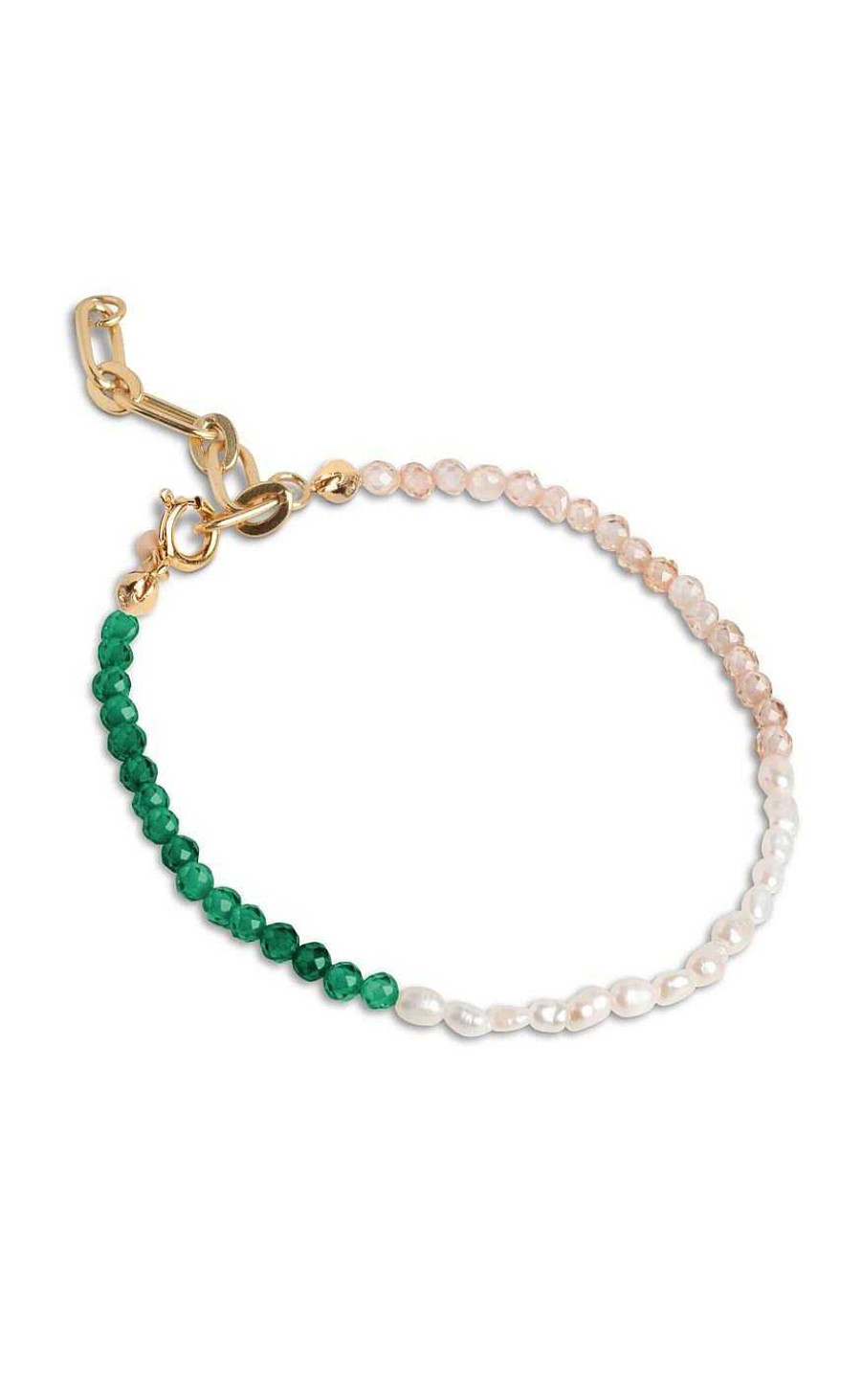 ENAMEL Copenhagen Enamel Copenhagen Armband - Gabriella - Green, Peach And Pearl Smykker