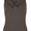 TIM u0026 SIMONSEN Tim & Simonsen Top - Belen V-Lace - Coffee (Vendbar) T-Shirts & Toppe