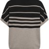 FreeQuent Freequent Pullover - Ani - Mushroom Mel W. Black Striktrojer & Sweat