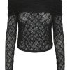 PIECES Pieces Bluse - Naya Off Shoulder Lace - Black Bluser