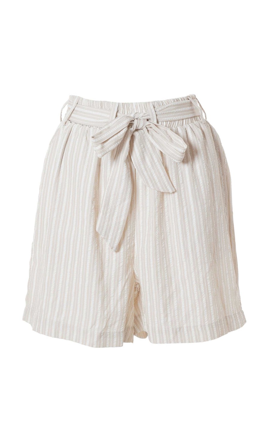 INA Copenhagen Ina Copenhagen Shorts - Grace - Camel/White Stripe Shorts